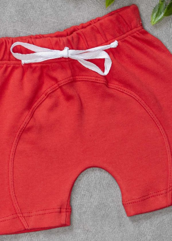 Shorts Bermuda Saruel Infantil Algodão Vermelho - Imagem 2