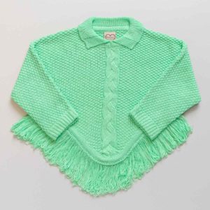 poncho infantil lã