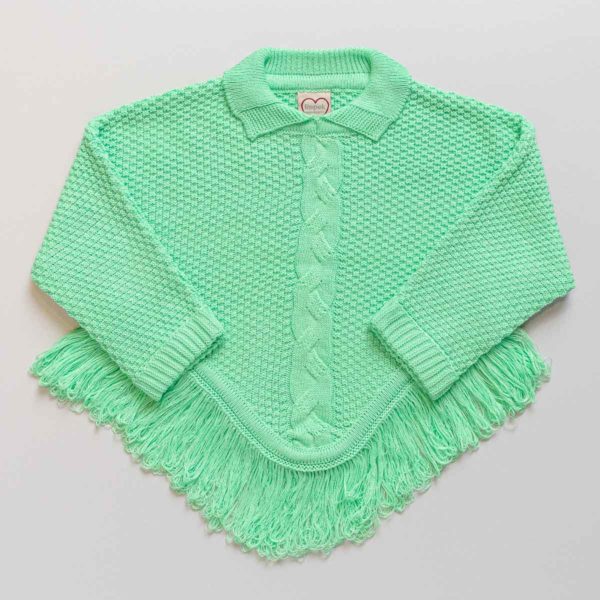 poncho infantil lã