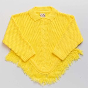 poncho infantil lã