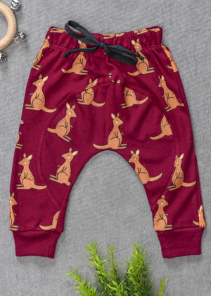 Calça Saruel Infantil Algodão Bordô Canguru