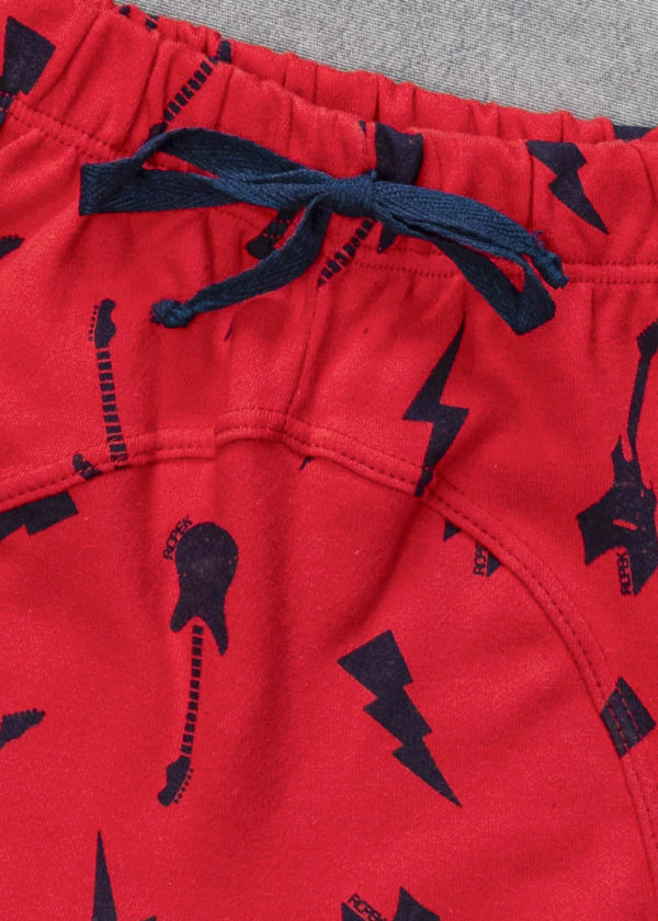 Calça Saruel Infantil Algodão Vermelho Rock - Imagem 2