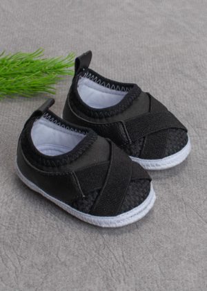 Tênis Infantil Preto Elástico Cruzado