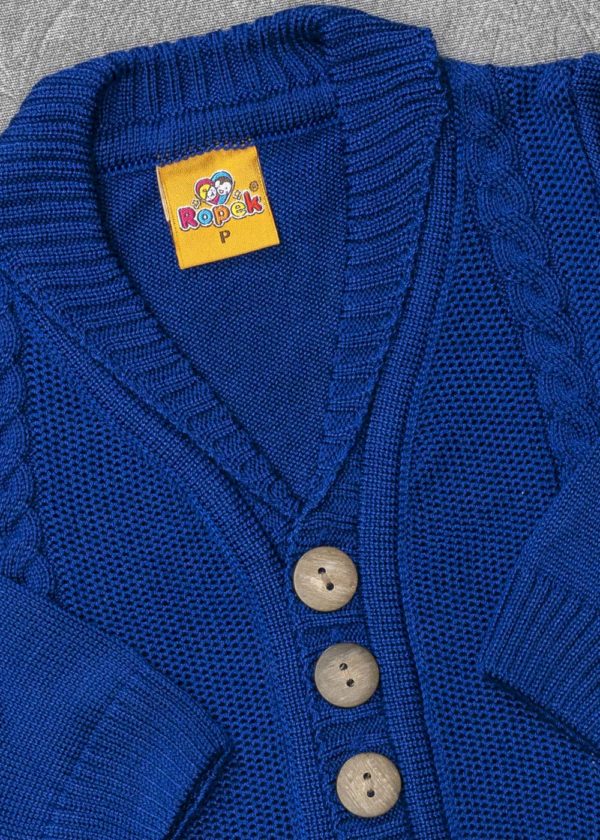 cardigan azul menina