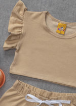 conjunto infantil babado nude
