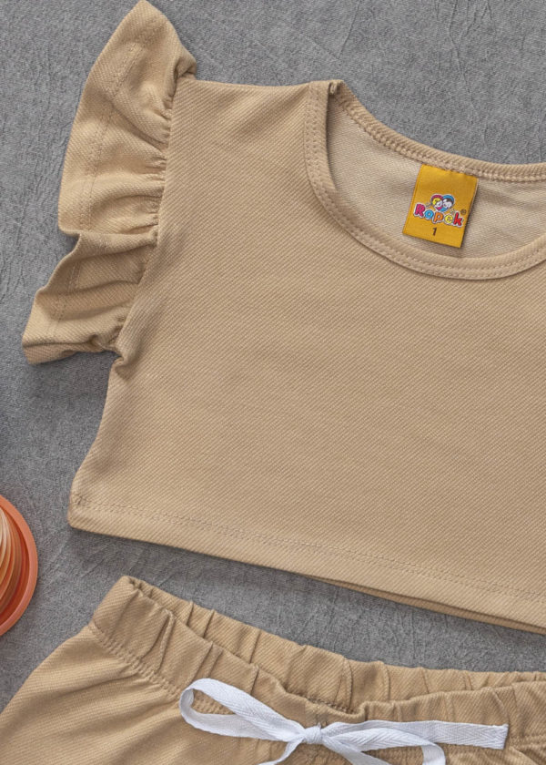 conjunto infantil babado nude