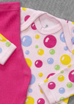 conjunto manga longa algodão rosa bolha