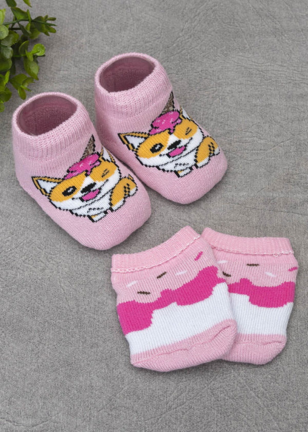 kit meia e luva cachorrinha sorvete