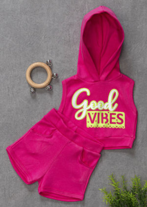conjunto infantil good vibes pink