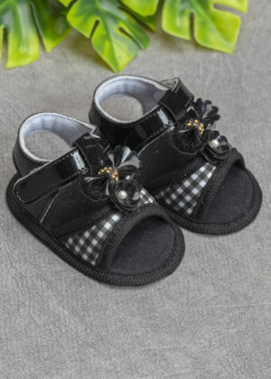 sandalia preto verniz