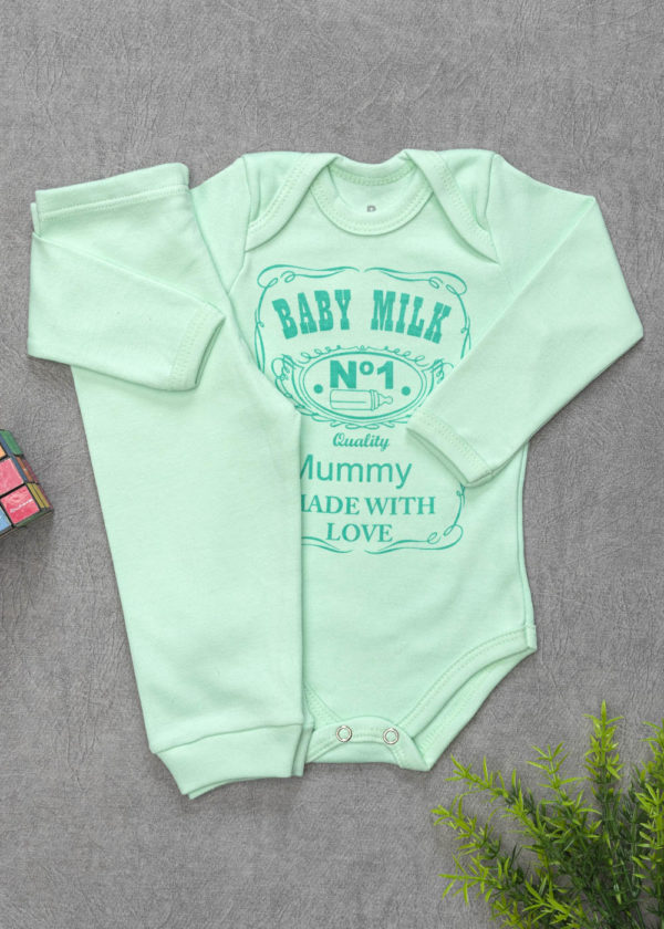 conjunto body baby milk