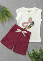 conjunto regata minhoca bordô
