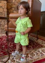 conjunto infantil moda bebe gola polo shorts camisa viscolinho ropek loja