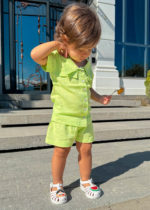 conjunto infantil moda bebe gola polo shorts camisa viscolinho ropek loja