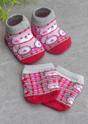 Kit Meia Luva Baby Mescla Ursa