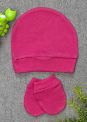 kit touca e luva pink