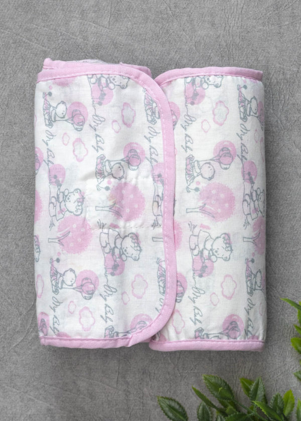 almofada segura bebe rosa