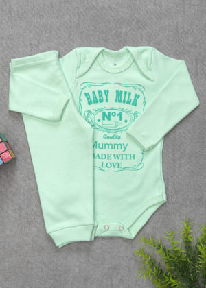 conjunto body baby milk