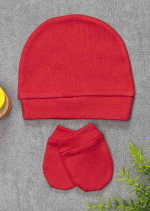 kit touca e luva vermelho