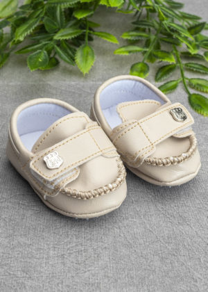 mocassim velcro bege