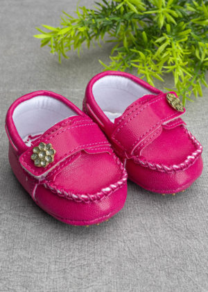 mocassim pink velcro