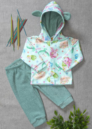 conjunto soft capuz oceano