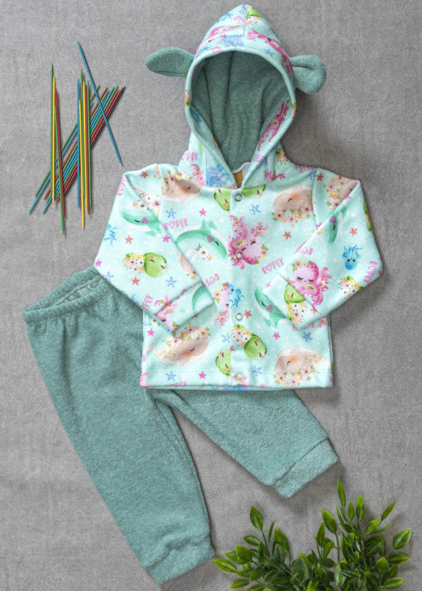 conjunto soft capuz oceano