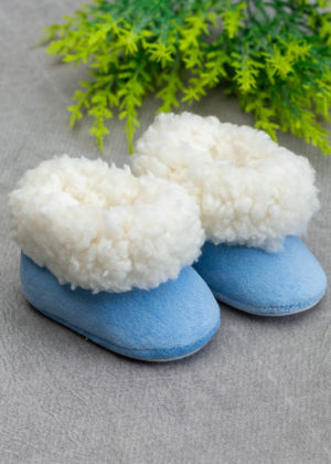 Pantufa Bebê Pelo Plush Azul