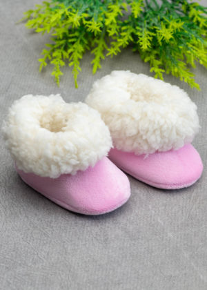 Pantufa Bebê Pelo Plush Rosa