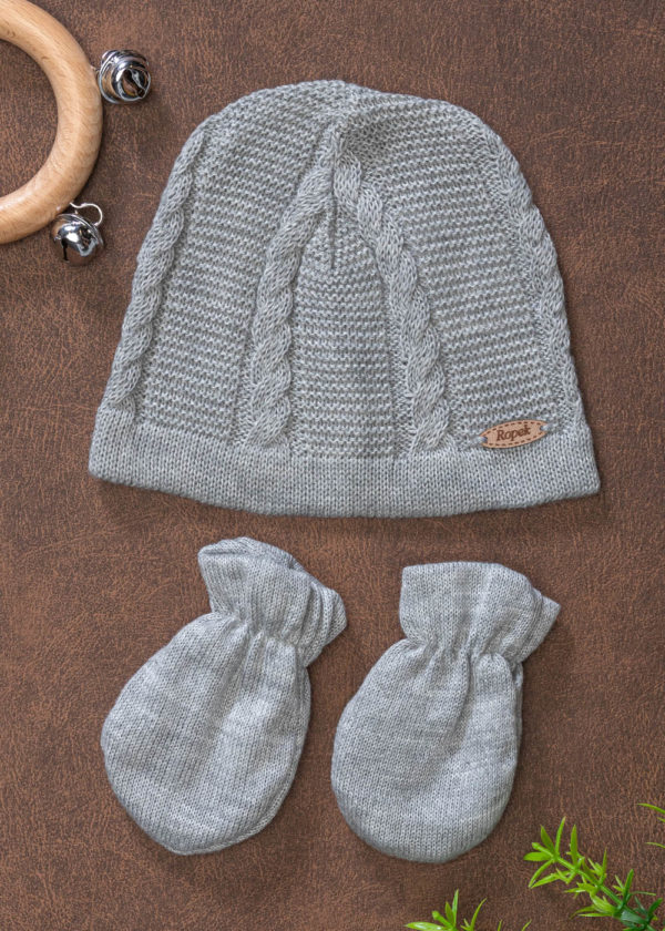 kit touca e luva tricot