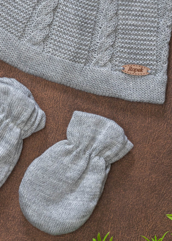 kit touca e luva tricot
