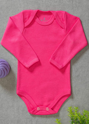 Body Bebê Algodão Manga Longa Pink (2 e 3 anos)