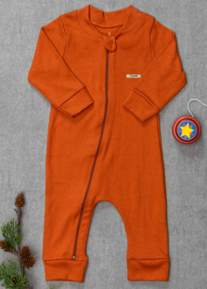 Macacão Infantil Algodão Ferrugem Liso (2 e 3 Anos)