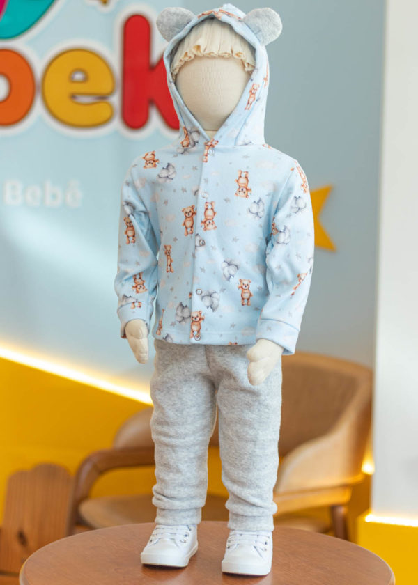 Conjunto Infantil Soft Capuz Urso Balões - Imagem 3