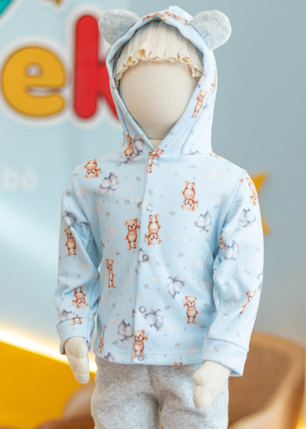 Conjunto Infantil Soft Capuz Urso Balões - Imagem 4