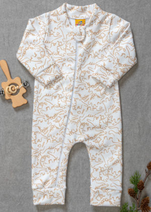 Macacão soft quentinho perfeito para inverno na estampa de dinossauros