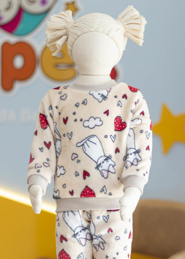 Conjunto Infantil Microfibra Teddy Gatinha - Imagem 3