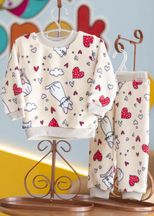 Conjunto Infantil Microfibra Teddy Gatinha - Imagem 4