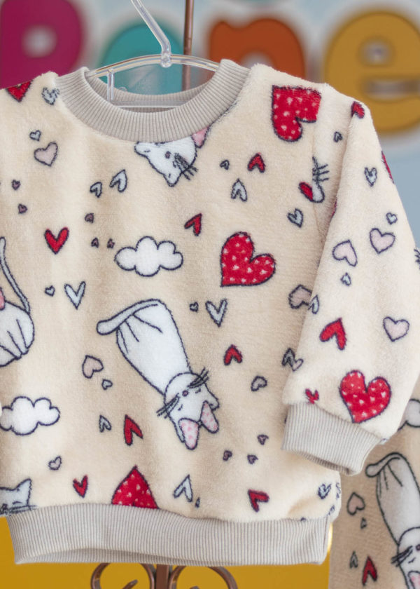 Conjunto Infantil Microfibra Teddy Gatinha - Imagem 5