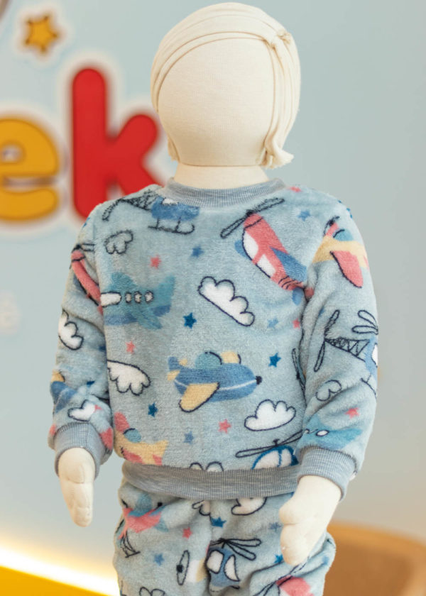 Conjunto Infantil Microfibra Teddy Avião - Imagem 8