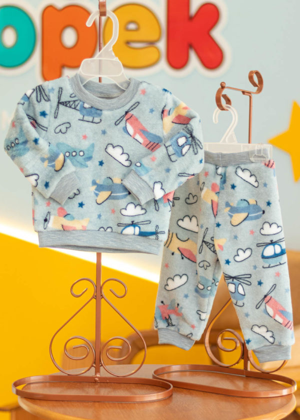 Conjunto Infantil Microfibra Teddy Avião - Imagem 4