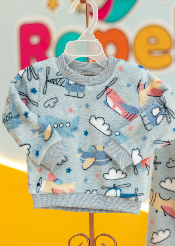 Conjunto Infantil Microfibra Teddy Avião - Imagem 5