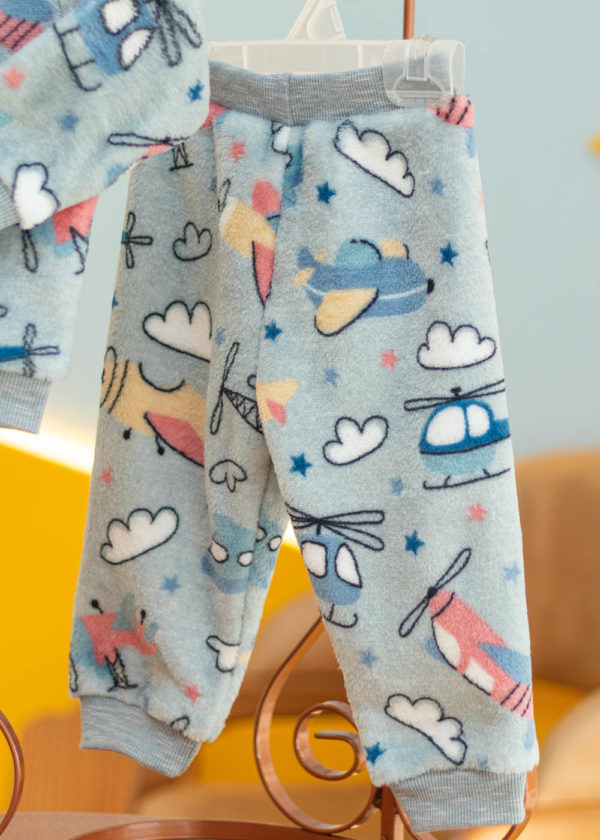 Conjunto Infantil Microfibra Teddy Avião - Imagem 6