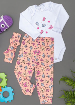 conjunto 3 peças bordado
