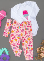 conjunto 3 peças bordado