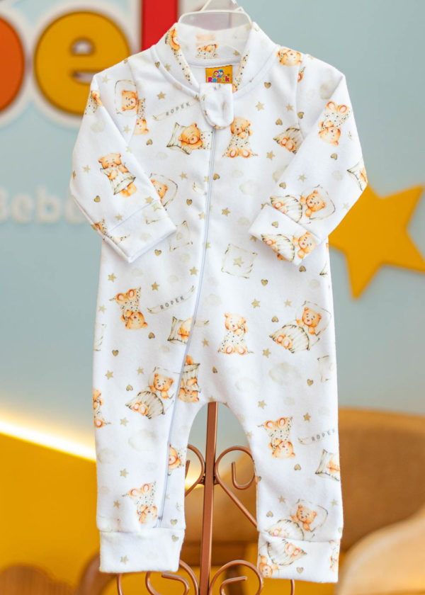 Macacão Bebê Soft Estampa Urso Soninho - Imagem 2